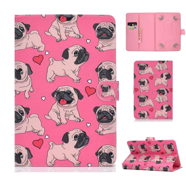 Universal Colored Drawing Pattern Horizontal Flip PU Leather Case with Holder & Card Slots, For 7...
