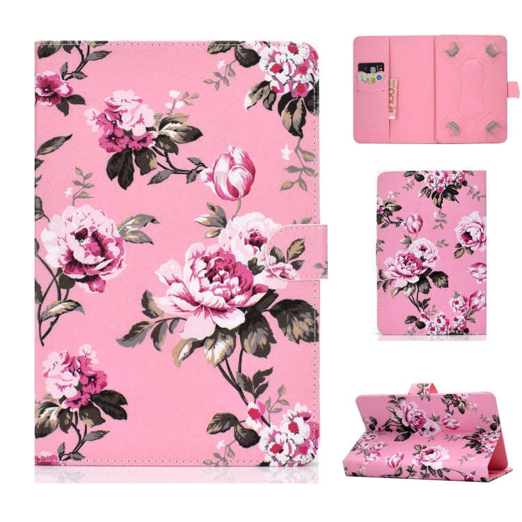 Universal Colored Drawing Pattern Horizontal Flip PU Leather Case with Holder & Card Slots, For 7...