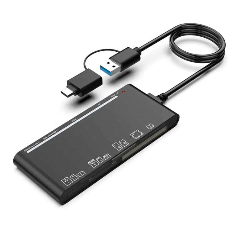 CR7 USB3.0 + Type-C Multi-function Card Reader CF / XD / MS / SD / TF Card 7 in 1, USB3.0 + Type-C
