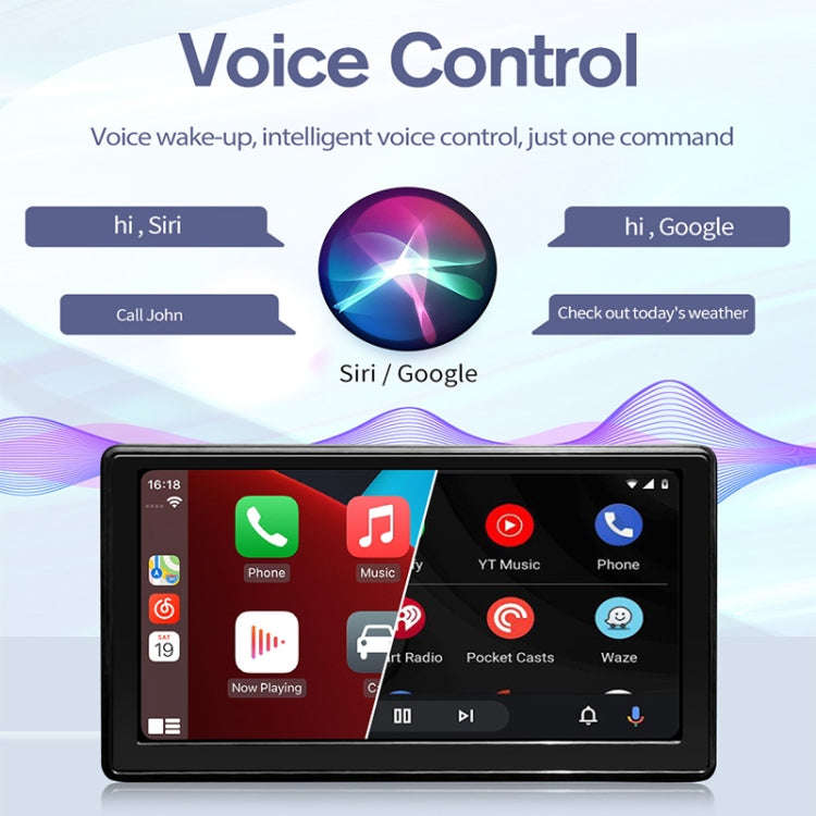 X70-1 Car 7 inch IPS Portable Smart Screen Wireless Screen Projection Carplay Android Auto, witho...