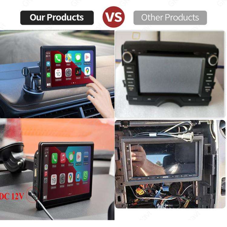Car 7 inch IPS Portable Smart Screen Wireless Screen Projection Carplay Android Auto, with Revers...