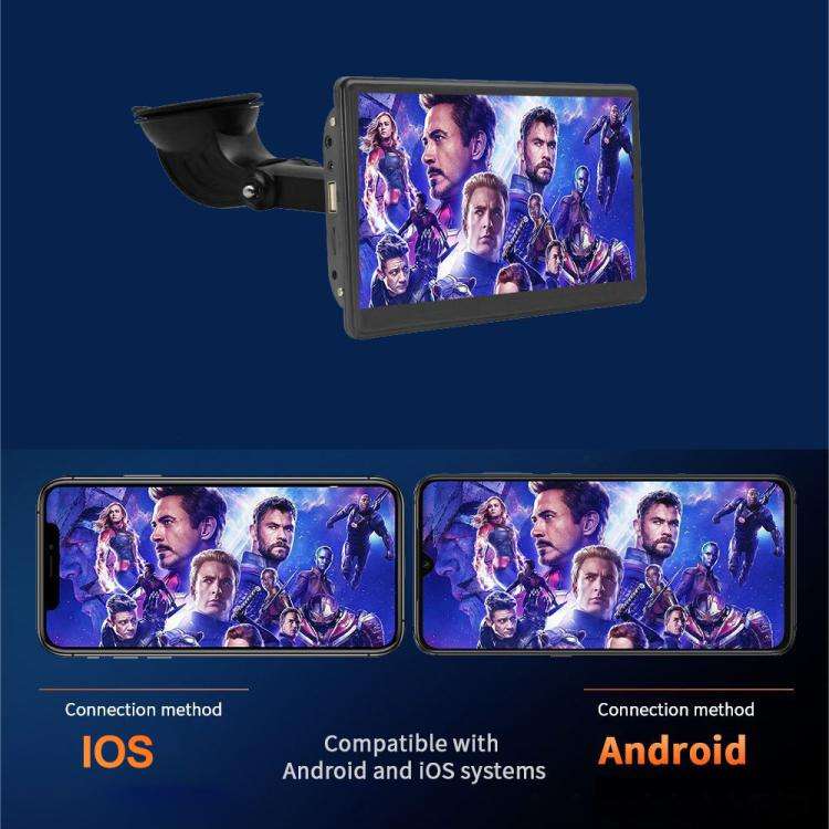 Car 7 inch IPS Portable Smart Screen Wireless Screen Projection Carplay Android Auto, with Revers...