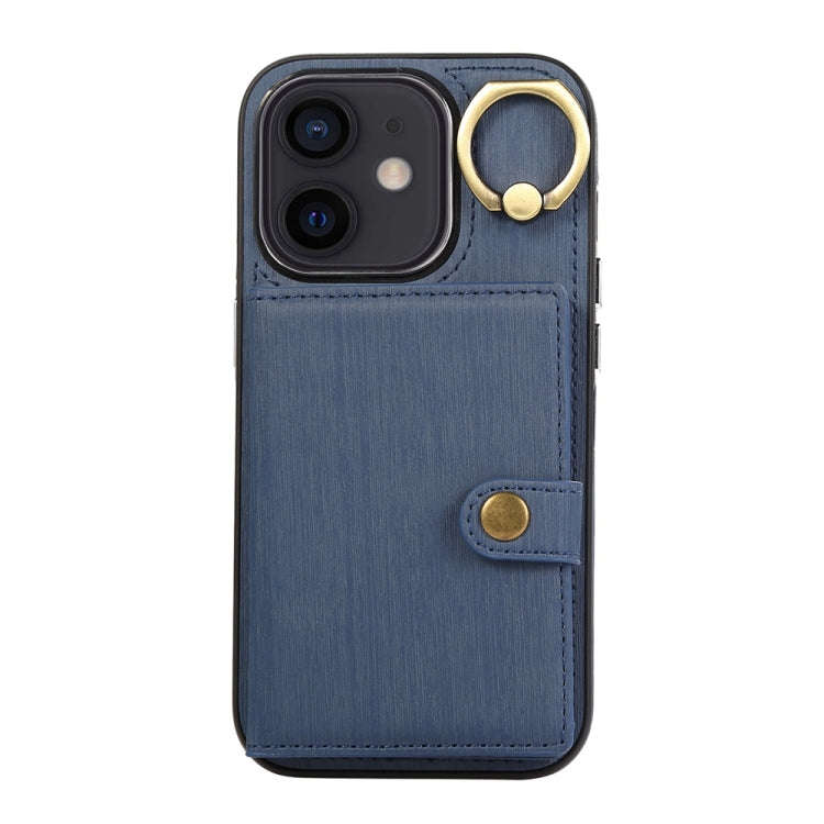 Brushed Texture Wallet Ring Holder Phone Case, For iPhone 13 Pro, For iPhone 13, For iPhone 12 / ...