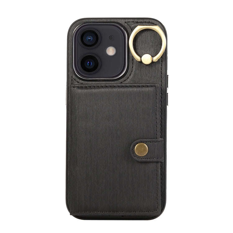 Brushed Texture Wallet Ring Holder Phone Case, For iPhone 13 Pro, For iPhone 13, For iPhone 12 / ...