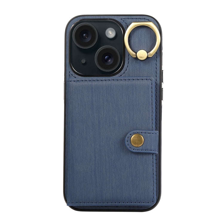 Brushed Texture Wallet Ring Holder Phone Case, For iPhone 13 Pro, For iPhone 13, For iPhone 12 / ...