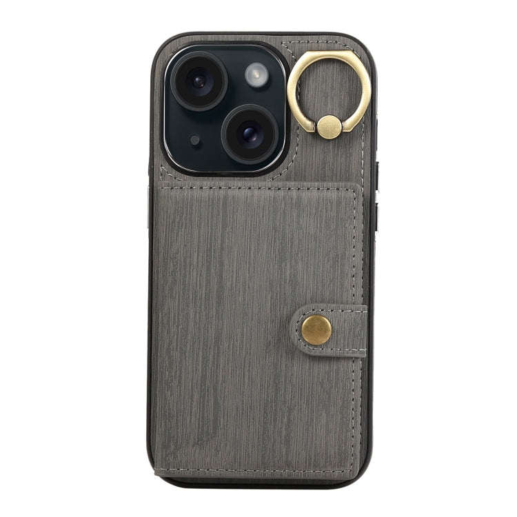 Brushed Texture Wallet Ring Holder Phone Case, For iPhone 13 Pro, For iPhone 13, For iPhone 12 / ...