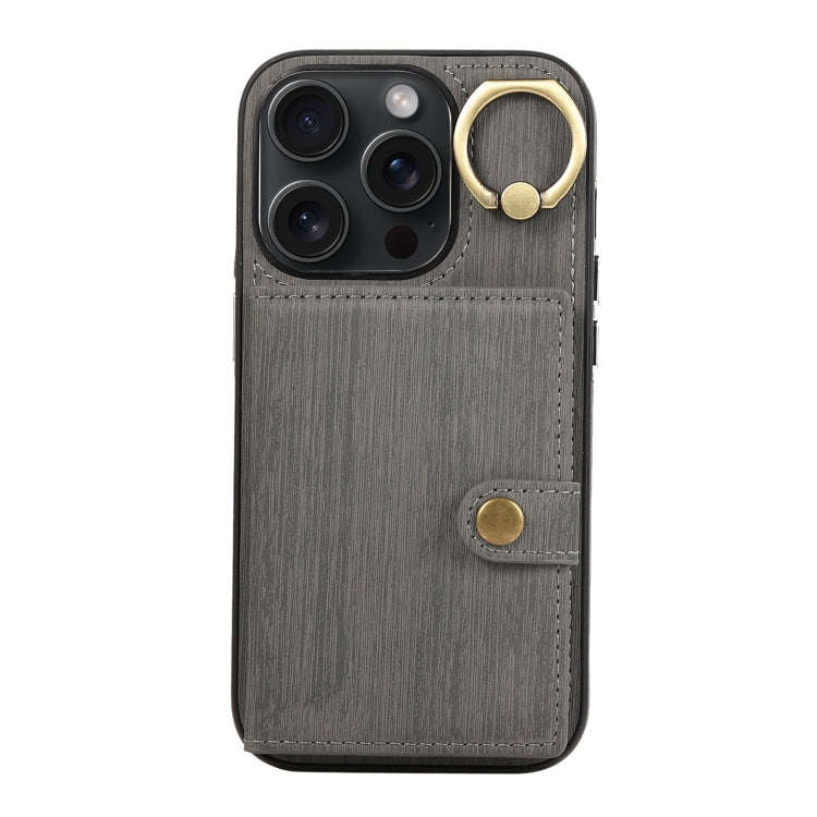Brushed Texture Wallet Ring Holder Phone Case, For iPhone 13 Pro, For iPhone 13, For iPhone 12 / ...