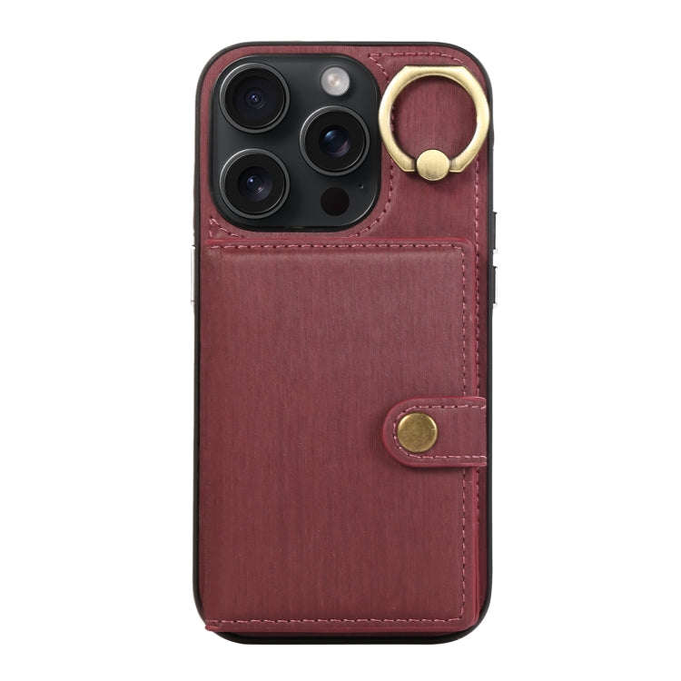 Brushed Texture Wallet Ring Holder Phone Case, For iPhone 13 Pro, For iPhone 13, For iPhone 12 / ...
