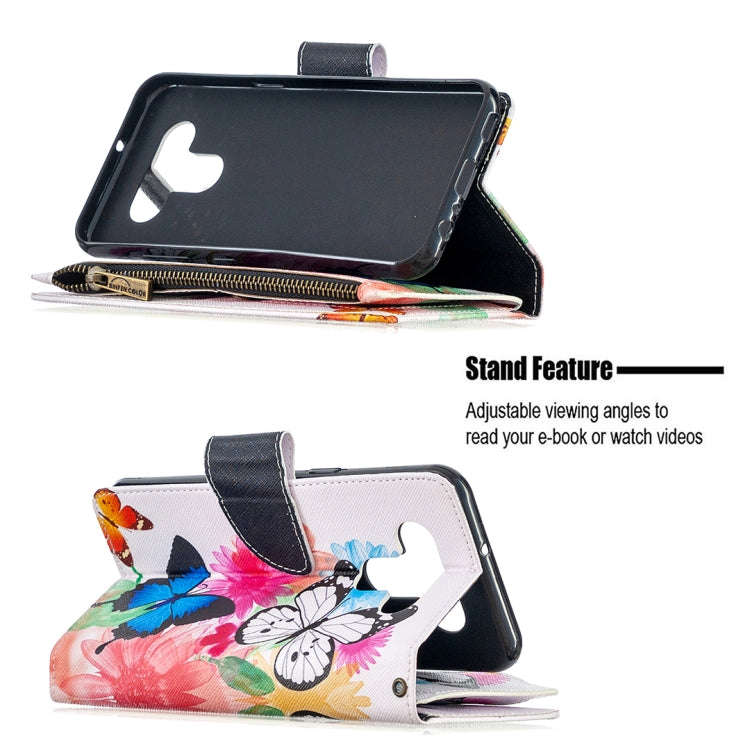 Colored Drawing Pattern Zipper Horizontal Flip Leather Case with Holder & Card Slots & Wallet, Fo...