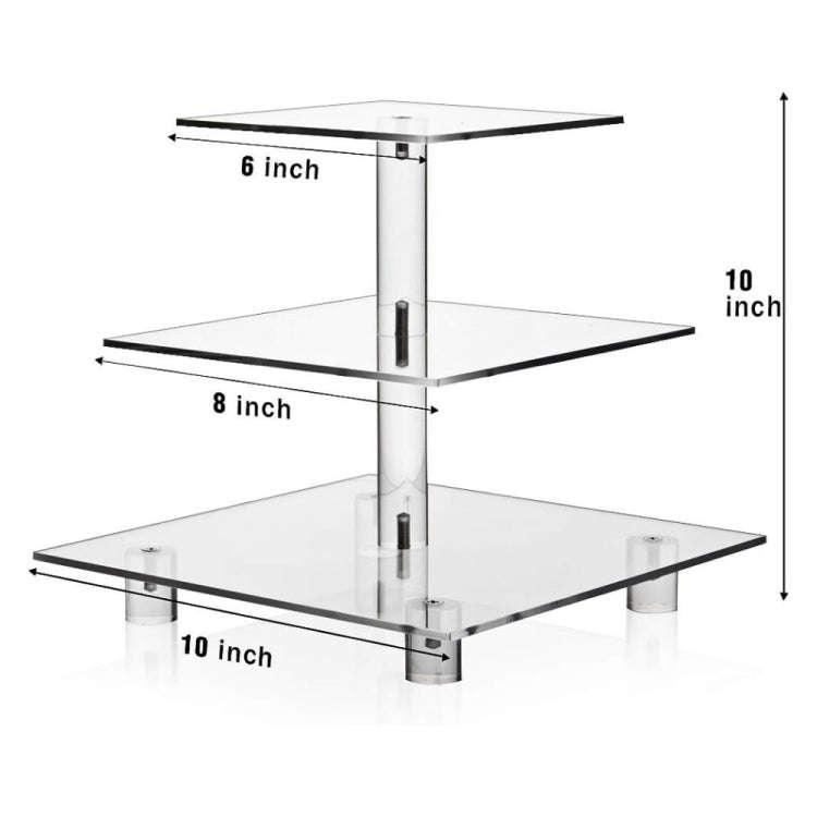 YX063 3 Tier Acrylic Square Cupcake Stand, YX063