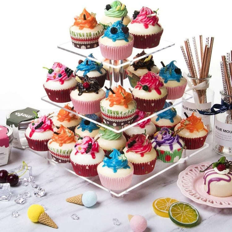 YX063 3 Tier Acrylic Square Cupcake Stand, YX063