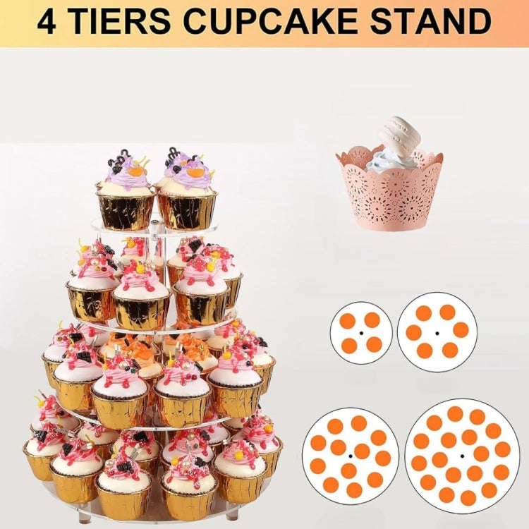 YX064 4 Tier Acrylic Circular Cupcake Stand, YX064