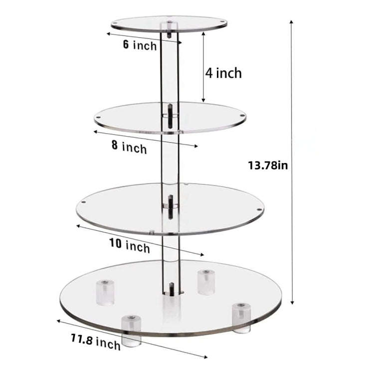 YX064 4 Tier Acrylic Circular Cupcake Stand, YX064