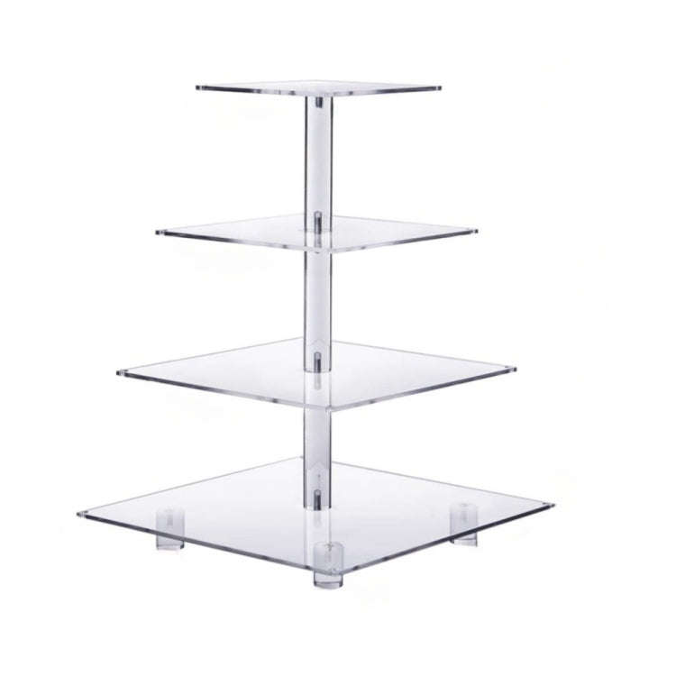 YX065 4 Tier Acrylic Square Cupcake Stand, YX065