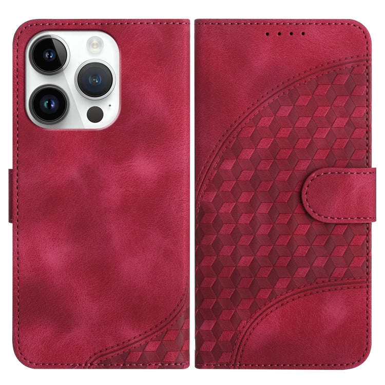 YX0060 Elephant Head Embossed Phone Leather Case with Lanyard, For iPhone 16 Pro, For iPhone 16 P...