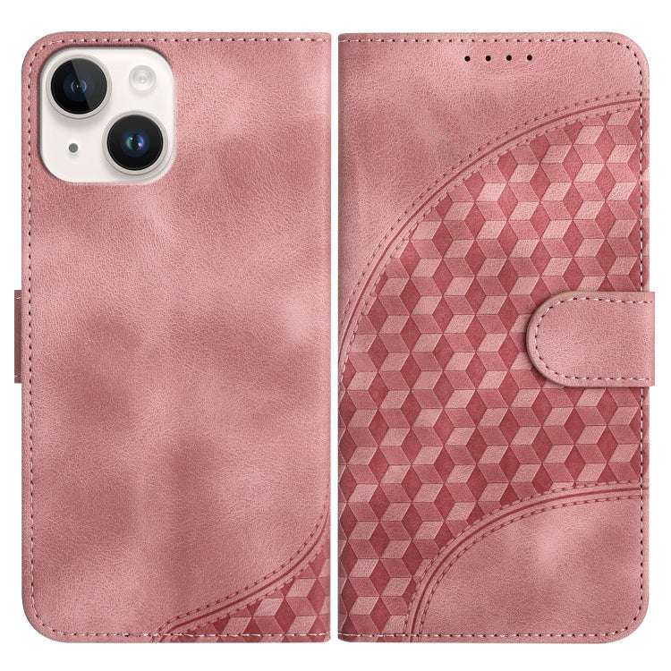 YX0060 Elephant Head Embossed Phone Leather Case with Lanyard, For iPhone 15, For iPhone 14 Plus,...