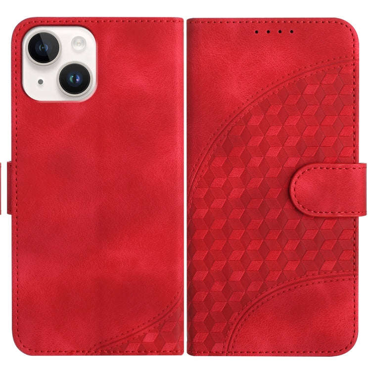 YX0060 Elephant Head Embossed Phone Leather Case with Lanyard, For iPhone 15, For iPhone 14 Plus,...