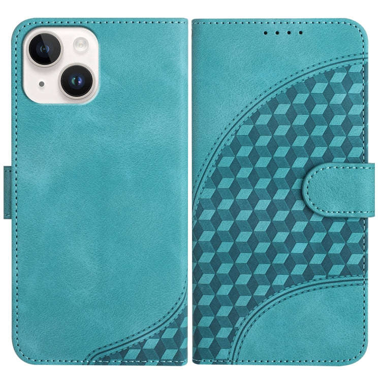 YX0060 Elephant Head Embossed Phone Leather Case with Lanyard, For iPhone 15, For iPhone 14 Plus,...