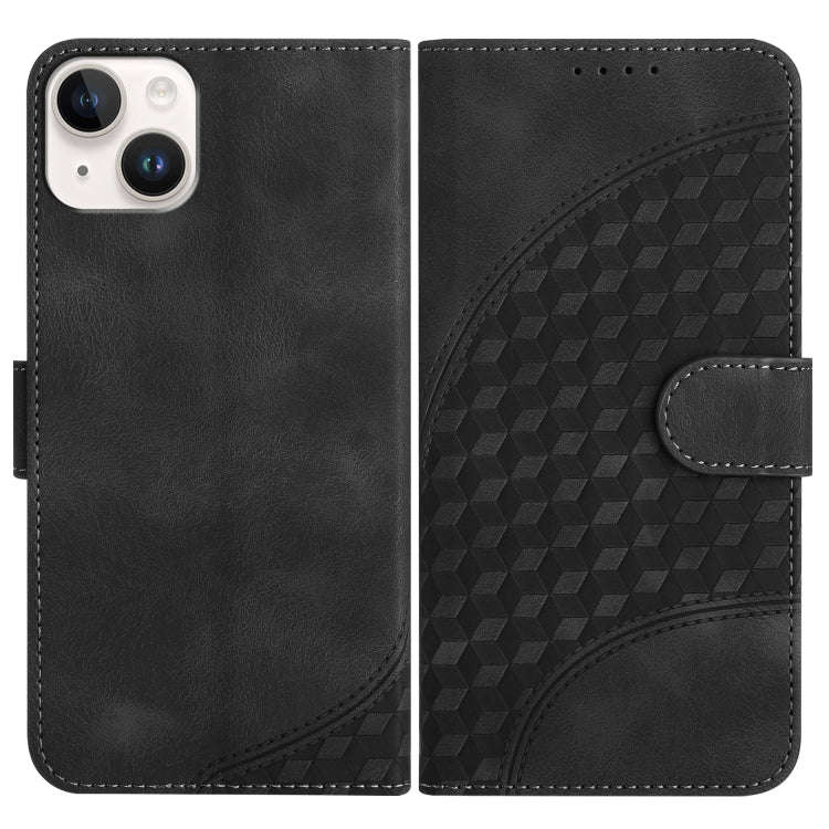 YX0060 Elephant Head Embossed Phone Leather Case with Lanyard, For iPhone 15, For iPhone 14 Plus,...