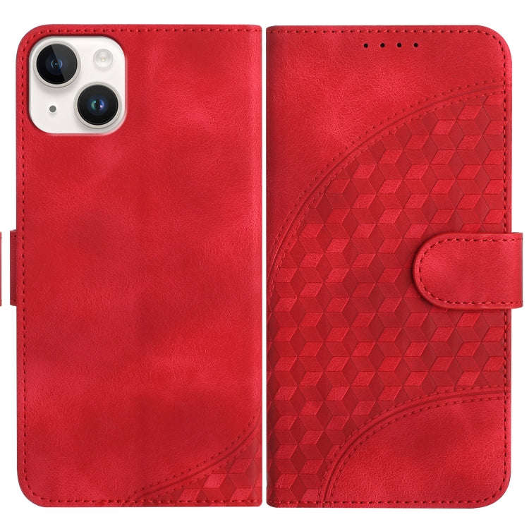 YX0060 Elephant Head Embossed Phone Leather Case with Lanyard, For iPhone 15, For iPhone 14 Plus,...