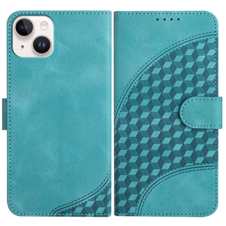 YX0060 Elephant Head Embossed Phone Leather Case with Lanyard, For iPhone 15, For iPhone 14 Plus,...