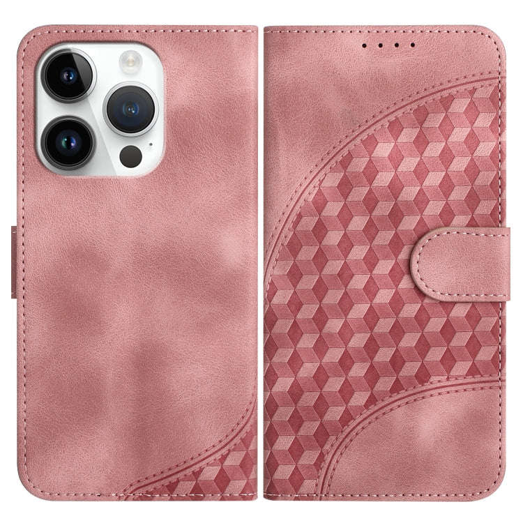 YX0060 Elephant Head Embossed Phone Leather Case with Lanyard, For iPhone 15, For iPhone 14 Plus,...