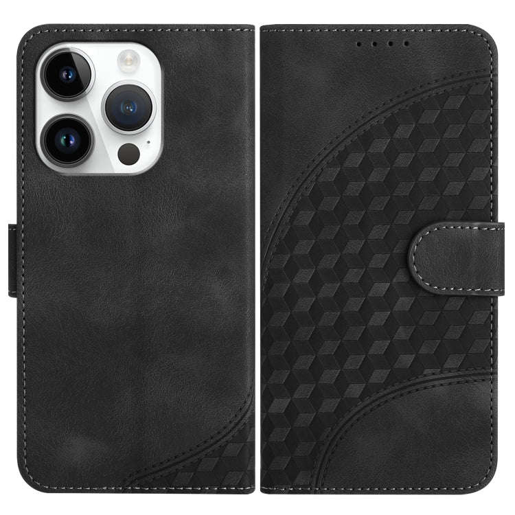 YX0060 Elephant Head Embossed Phone Leather Case with Lanyard, For iPhone 15, For iPhone 14 Plus,...