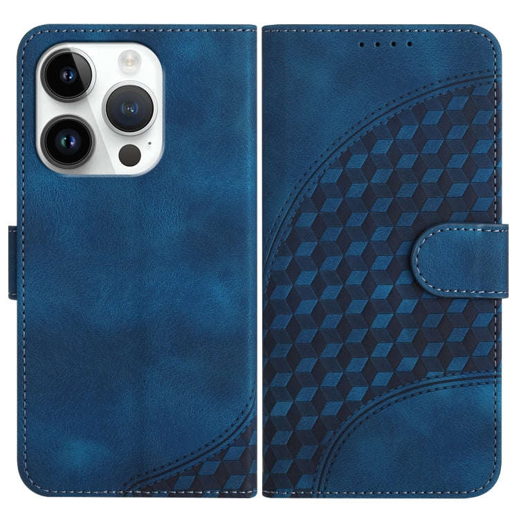 YX0060 Elephant Head Embossed Phone Leather Case with Lanyard, For iPhone 15, For iPhone 14 Plus,...