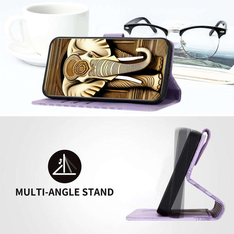 YX0060 Elephant Head Embossed Phone Leather Case with Lanyard, For iPhone 13 Pro Max, For iPhone ...