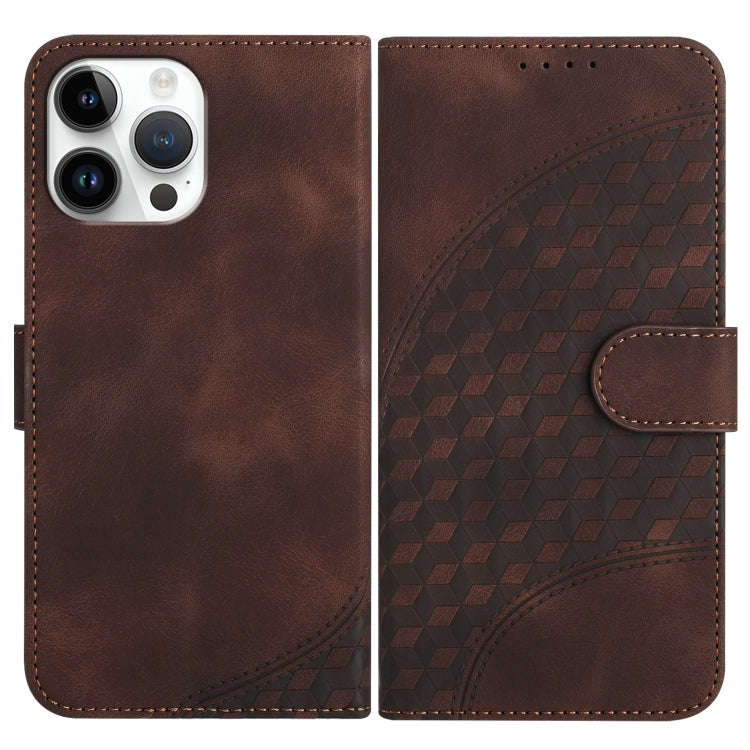 YX0060 Elephant Head Embossed Phone Leather Case with Lanyard, For iPhone 13 Pro Max, For iPhone ...