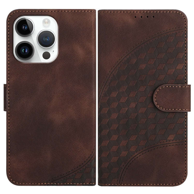 YX0060 Elephant Head Embossed Phone Leather Case with Lanyard, For iPhone 13 Pro Max, For iPhone ...