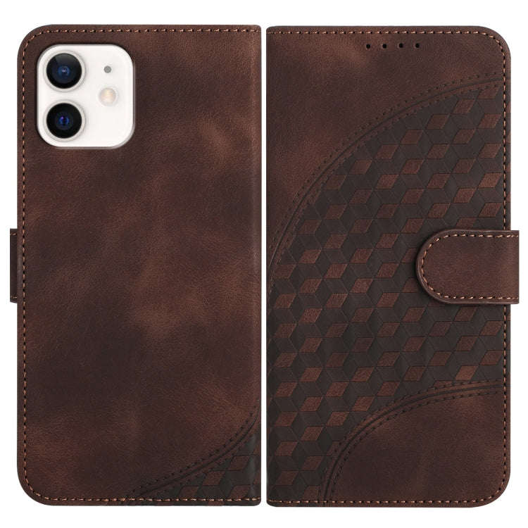 YX0060 Elephant Head Embossed Phone Leather Case with Lanyard, For iPhone 13 Pro Max, For iPhone ...