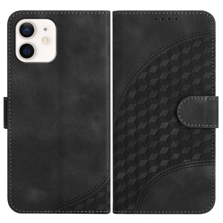 YX0060 Elephant Head Embossed Phone Leather Case with Lanyard, For iPhone 12 mini, For iPhone 11 ...