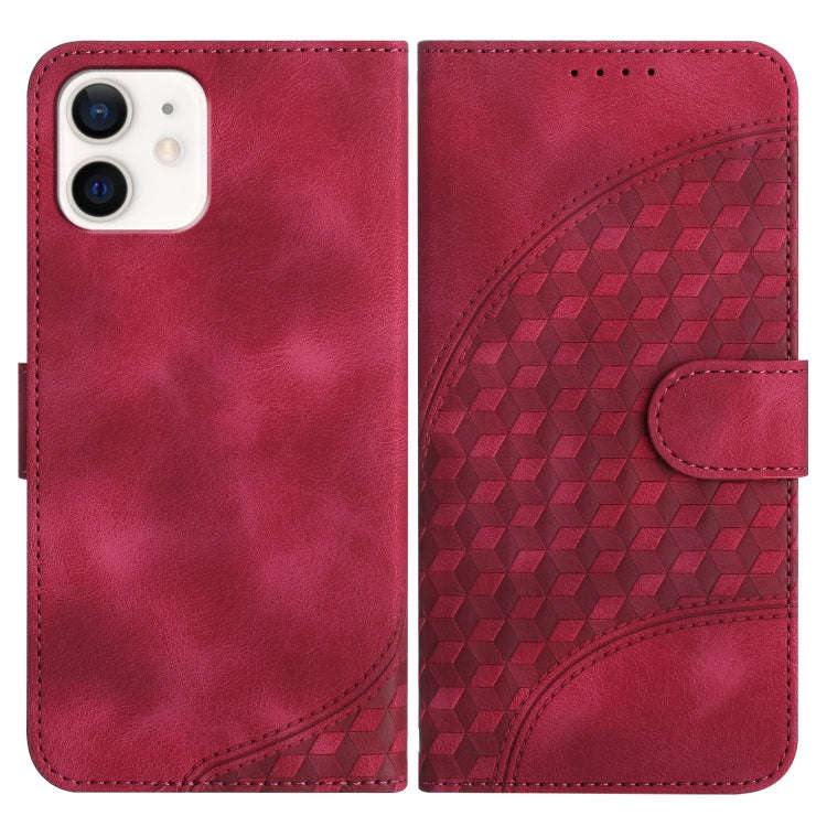 YX0060 Elephant Head Embossed Phone Leather Case with Lanyard, For iPhone 12 mini, For iPhone 11 ...