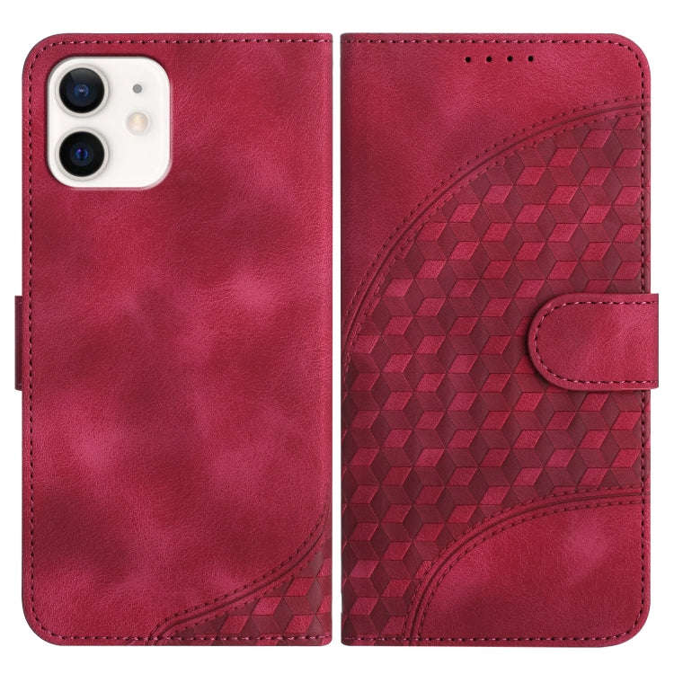 YX0060 Elephant Head Embossed Phone Leather Case with Lanyard, For iPhone 12 mini, For iPhone 11 ...