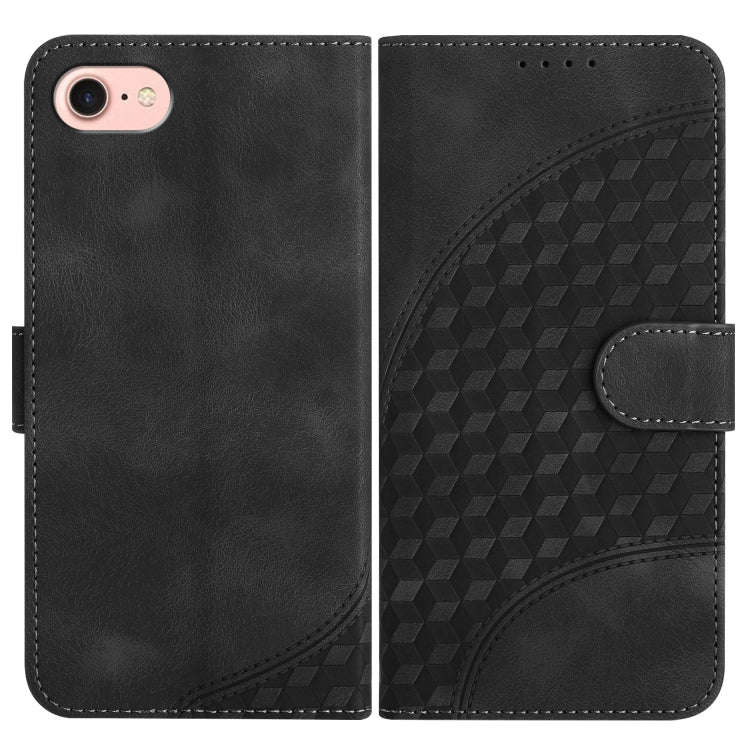 YX0060 Elephant Head Embossed Phone Leather Case with Lanyard, For iPhone 15, For iPhone 14 Plus,...
