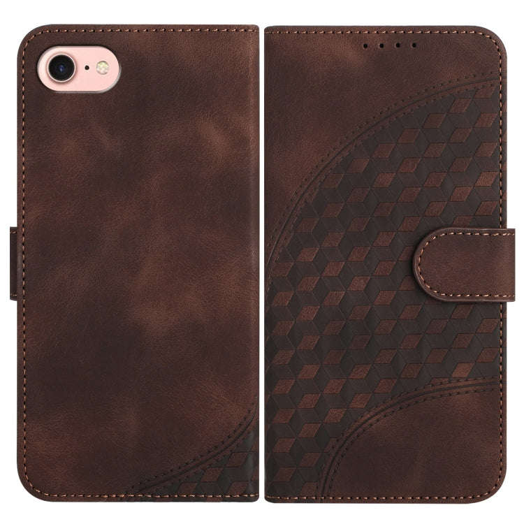 YX0060 Elephant Head Embossed Phone Leather Case with Lanyard, For iPhone 15, For iPhone 14 Plus,...