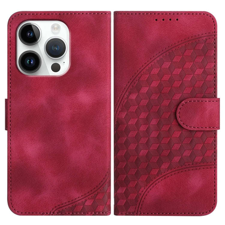 YX0060 Elephant Head Embossed Phone Leather Case with Lanyard, For iPhone 16 Pro, For iPhone 16 P...