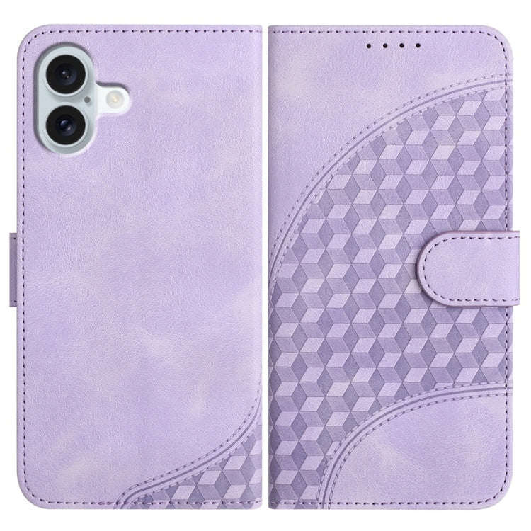YX0060 Elephant Head Embossed Phone Leather Case with Lanyard, For iPhone 16 Pro, For iPhone 16 P...