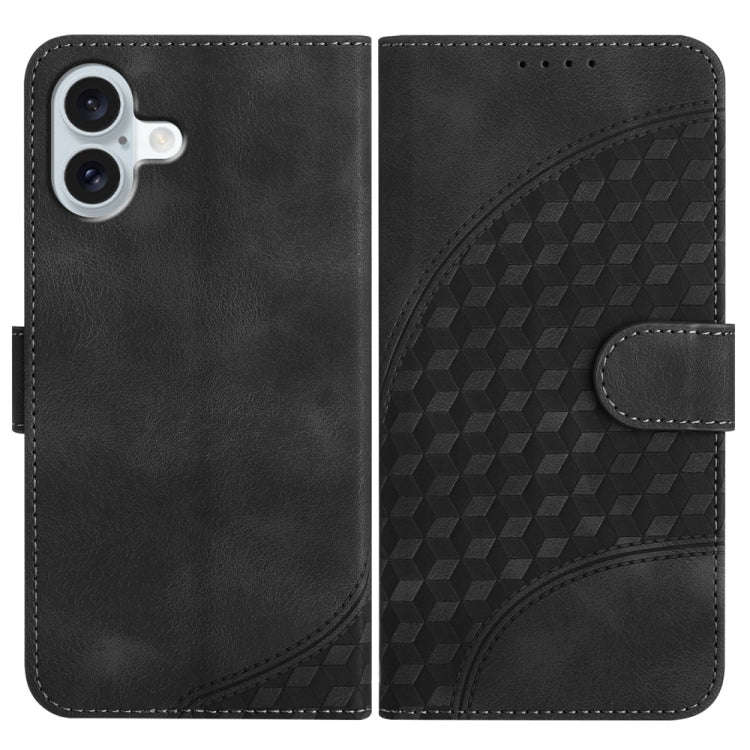 YX0060 Elephant Head Embossed Phone Leather Case with Lanyard, For iPhone 16 Pro, For iPhone 16 P...