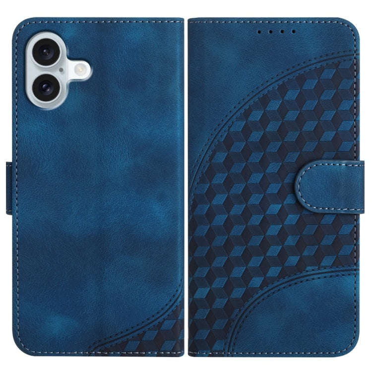 YX0060 Elephant Head Embossed Phone Leather Case with Lanyard, For iPhone 16 Pro, For iPhone 16 P...