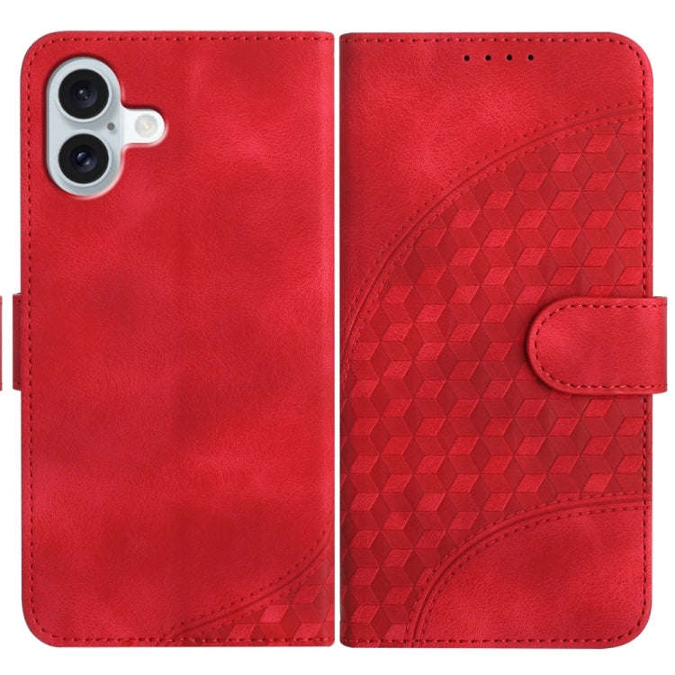 YX0060 Elephant Head Embossed Phone Leather Case with Lanyard, For iPhone 16 Pro, For iPhone 16 P...
