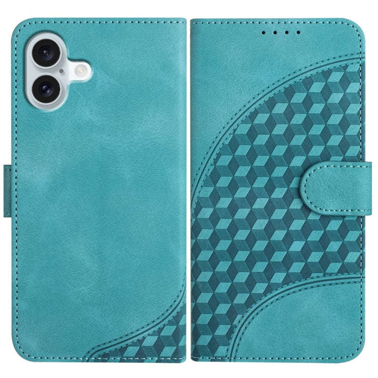 YX0060 Elephant Head Embossed Phone Leather Case with Lanyard, For iPhone 16 Pro, For iPhone 16 P...