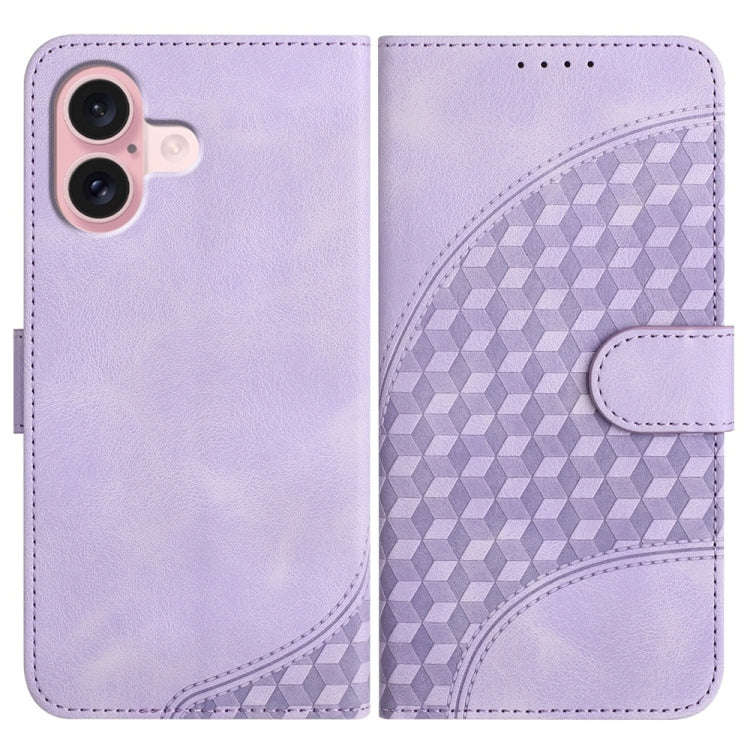 YX0060 Elephant Head Embossed Phone Leather Case with Lanyard, For iPhone 16 Pro, For iPhone 16 P...