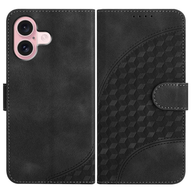 YX0060 Elephant Head Embossed Phone Leather Case with Lanyard, For iPhone 16 Pro, For iPhone 16 P...