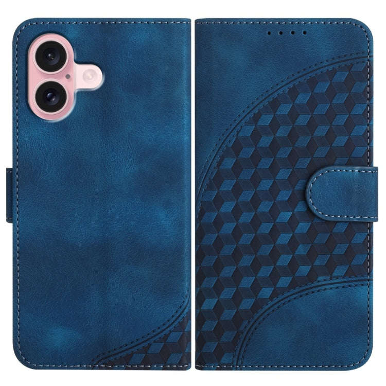 YX0060 Elephant Head Embossed Phone Leather Case with Lanyard, For iPhone 16 Pro, For iPhone 16 P...