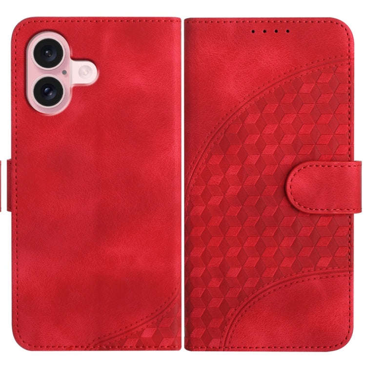 YX0060 Elephant Head Embossed Phone Leather Case with Lanyard, For iPhone 16 Pro, For iPhone 16 P...