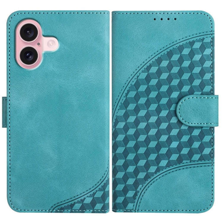 YX0060 Elephant Head Embossed Phone Leather Case with Lanyard, For iPhone 16 Pro, For iPhone 16 P...