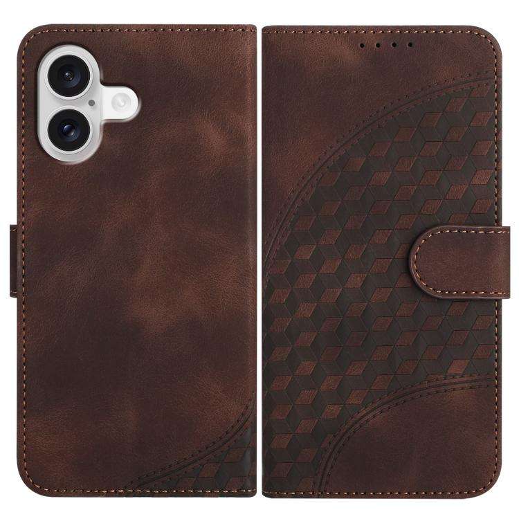 YX0060 Elephant Head Embossed Phone Leather Case with Lanyard, For iPhone 17e / 16e, For iPhone 1...