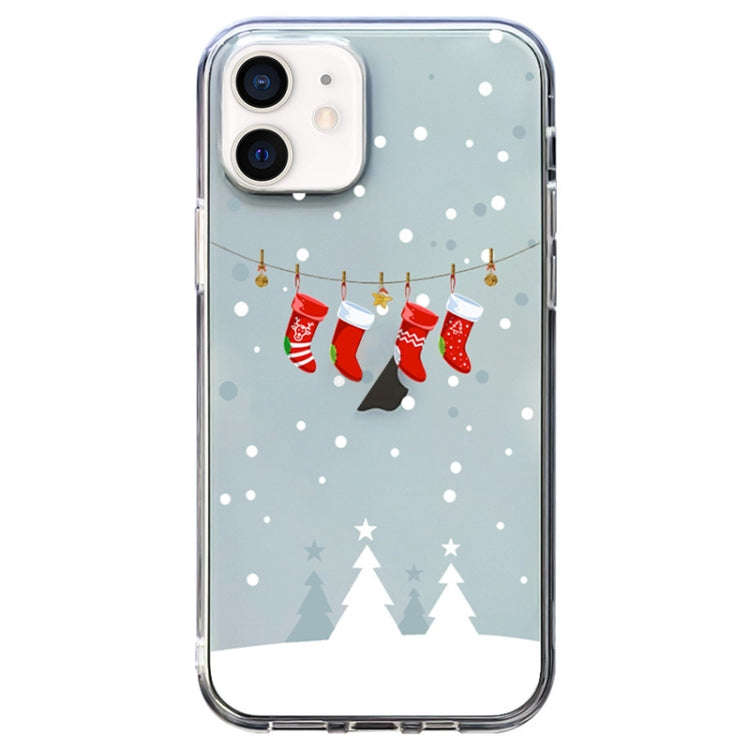Christmas Colored Drawing Pattern High Transparent Soft TPU Phone Case, For iPhone 13 Pro, For iP...